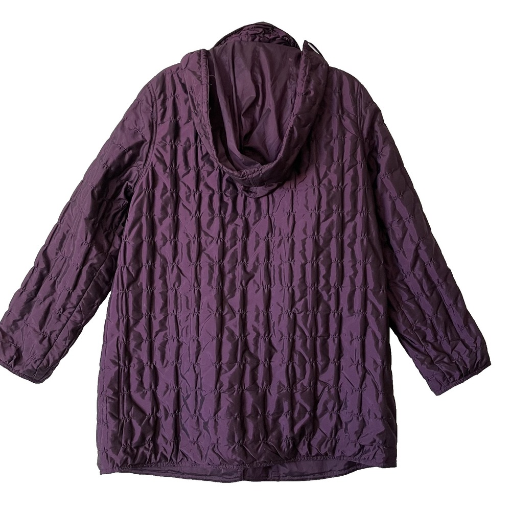 Mycra Pac One Womens Reversible Hooded Quilted Zipped‎ Wine Coat, Size S/M - Picture 6 of 12